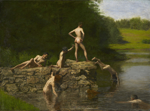   ‘Swimming,’ 1885, Thomas Eakins (1844–1916), oil on canvas, overall: 27 3/8 x 36 3/8 inches. Amon Carter Museum, Fort Worth, Texas.